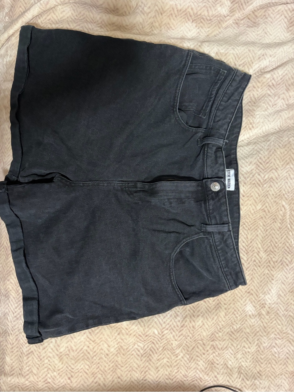 The Ragged Priest Black Denim Zip-Front Shorts - Steve Madden
